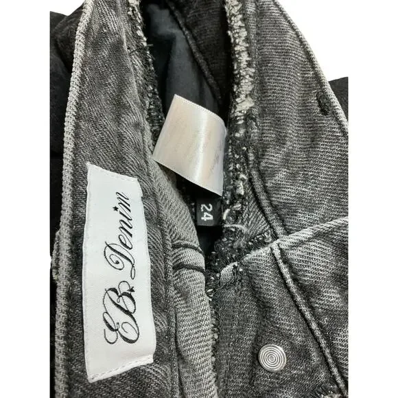 Eb Denim Asymmetric Black Gemini Denim Jeans Size 24